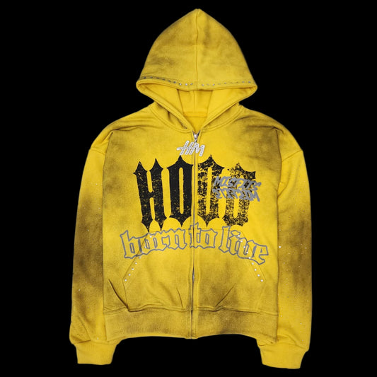 Born to live (Yellow) zip-up