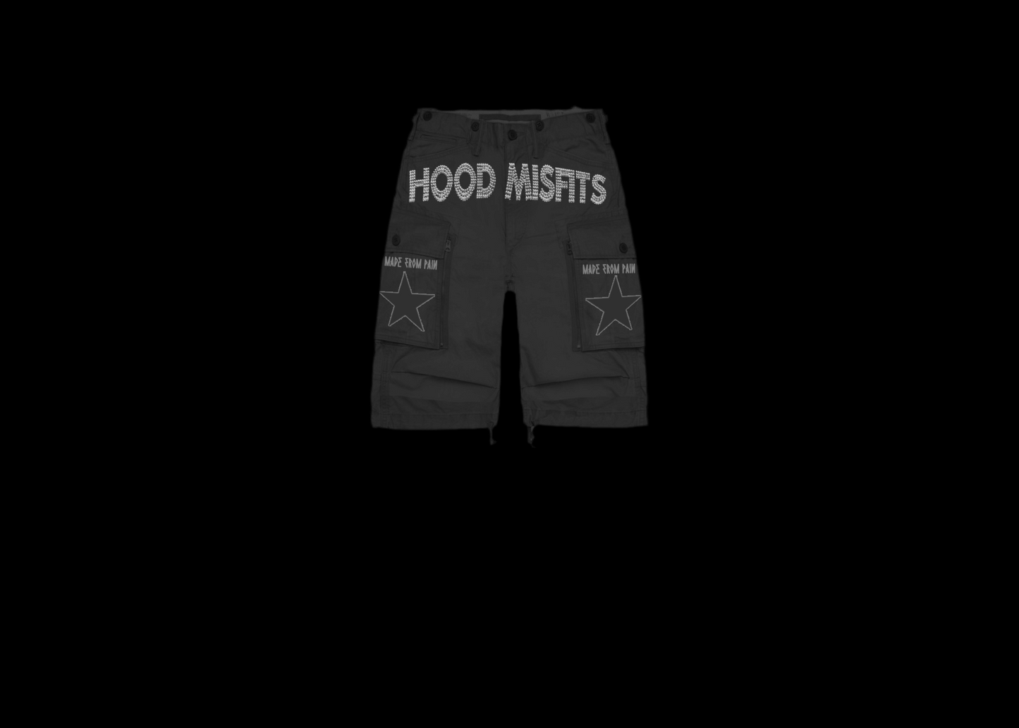 Black cargo shorts