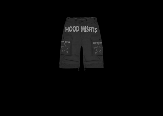 Black cargo shorts