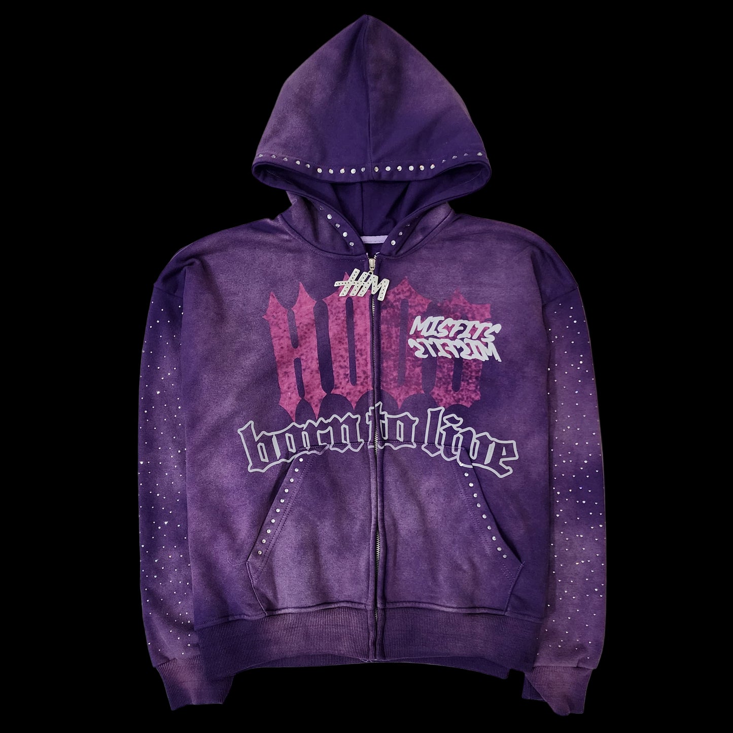 Born to live (purple) zip up