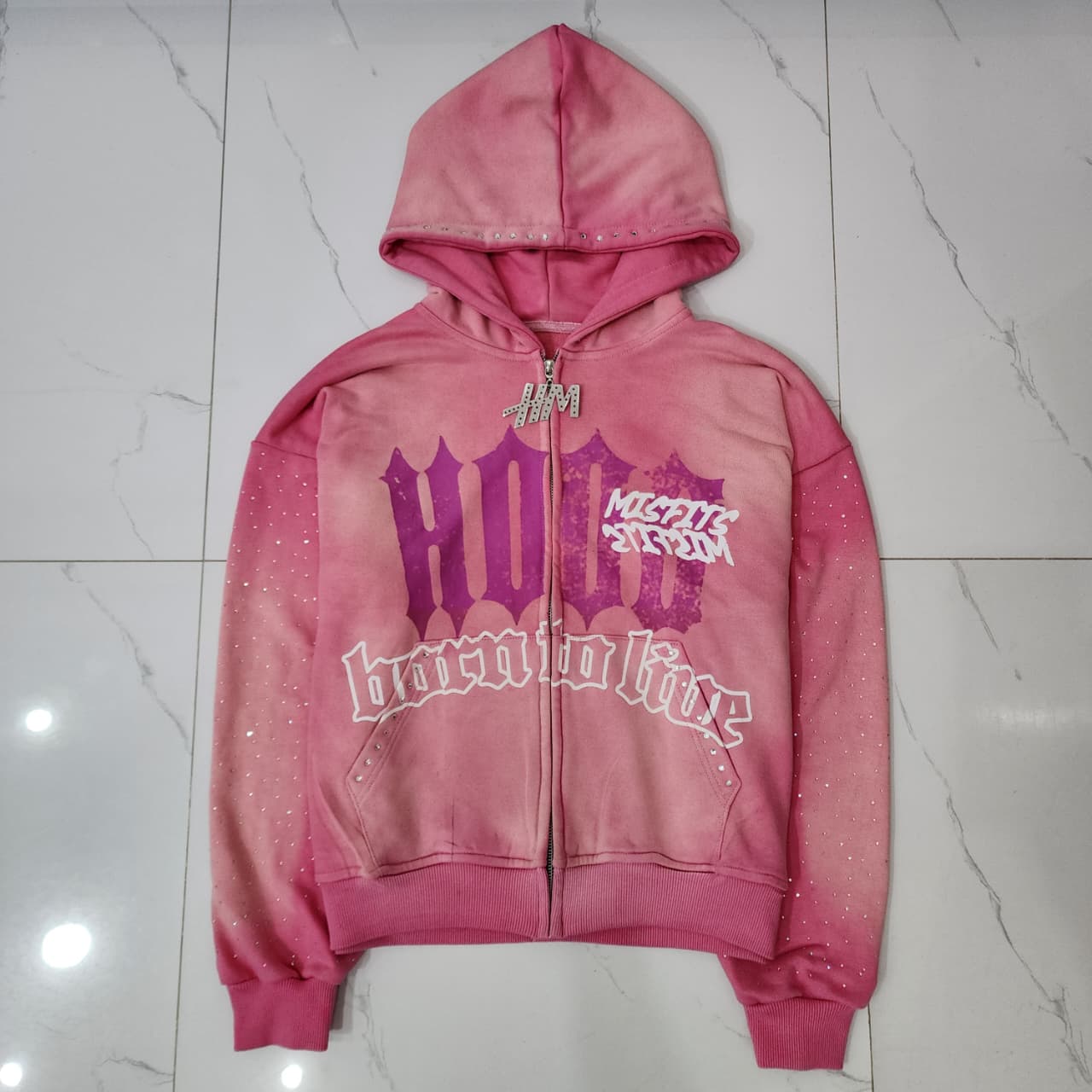 Born to live (Pink Lust) zip-up