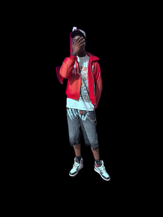 Born to live (red) zip up