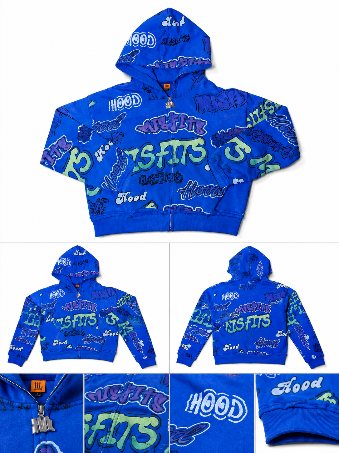 Blue Graffiti Zip-up
