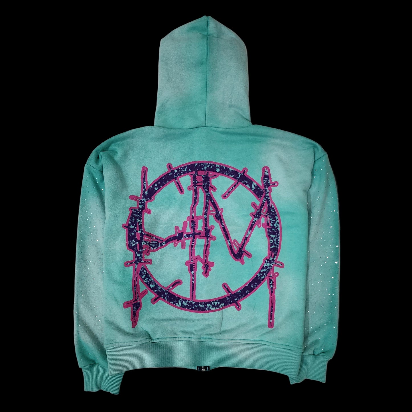 Born to live (aqua blue ) zip up
