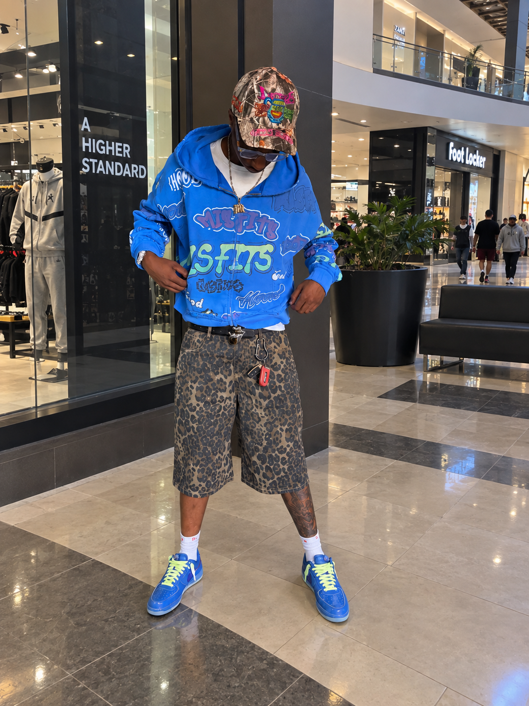 Blue Graffiti Zip-up
